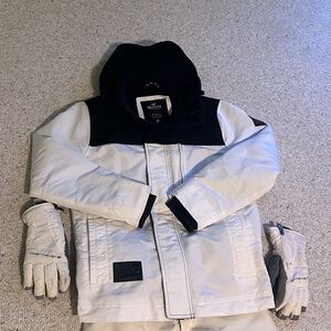 Hollister Black and White Men's Jacket
